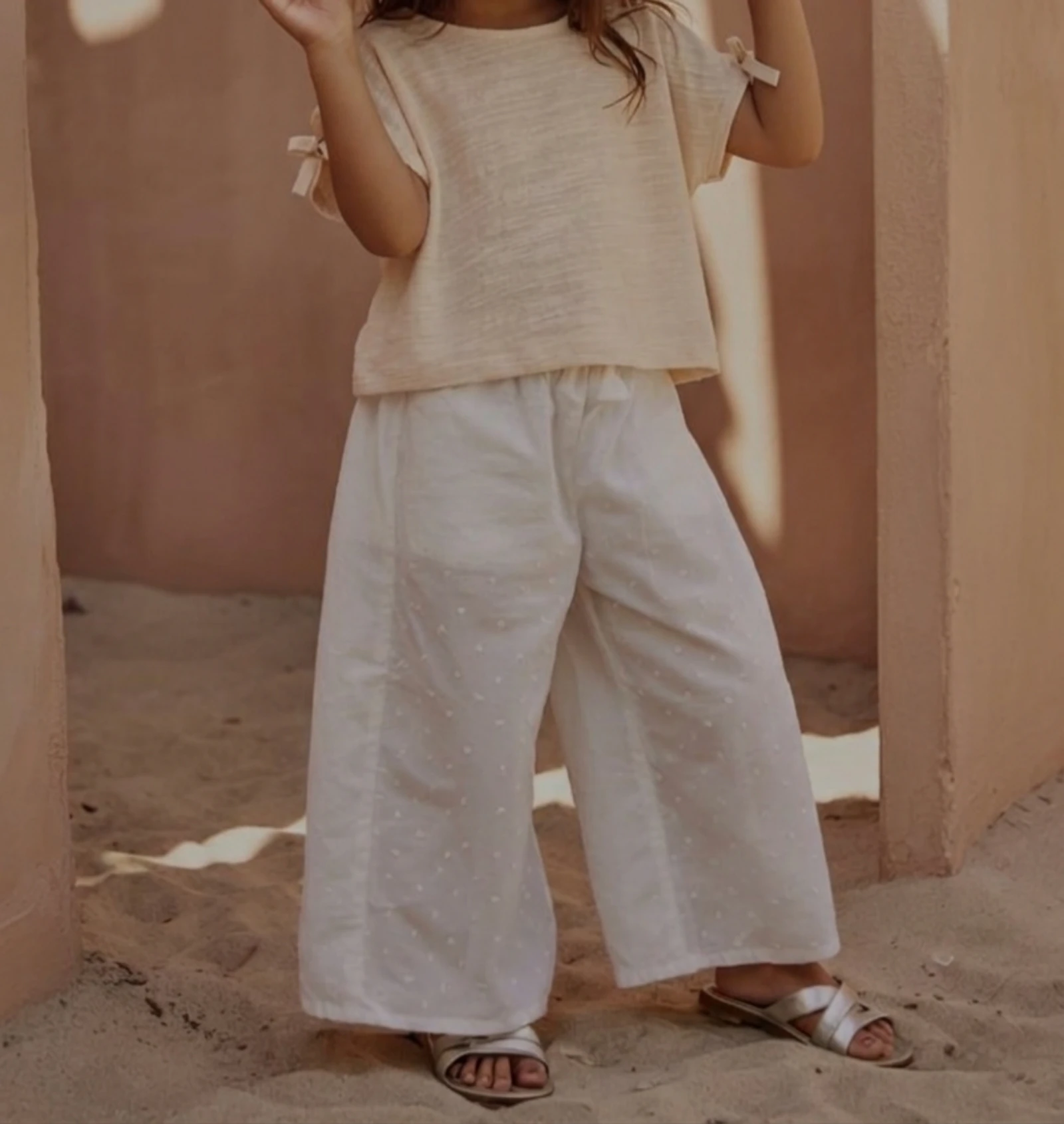 🌿 Superbe blouse courte beige crème – Zara Kids – esprit boheme chic ultra tendance